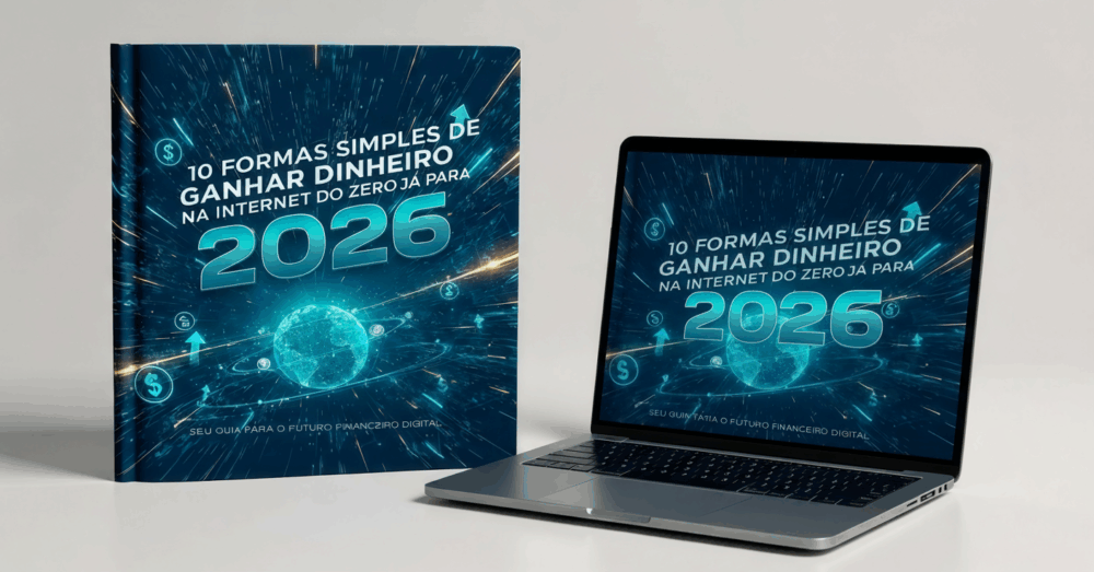 Capa do E-book 10 Formas de Ganhar Dinheiro Online com laptop